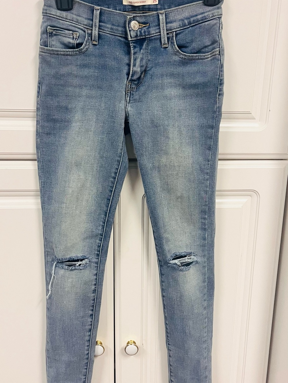 Levi's Light Blue Distressed Skinny Jeans